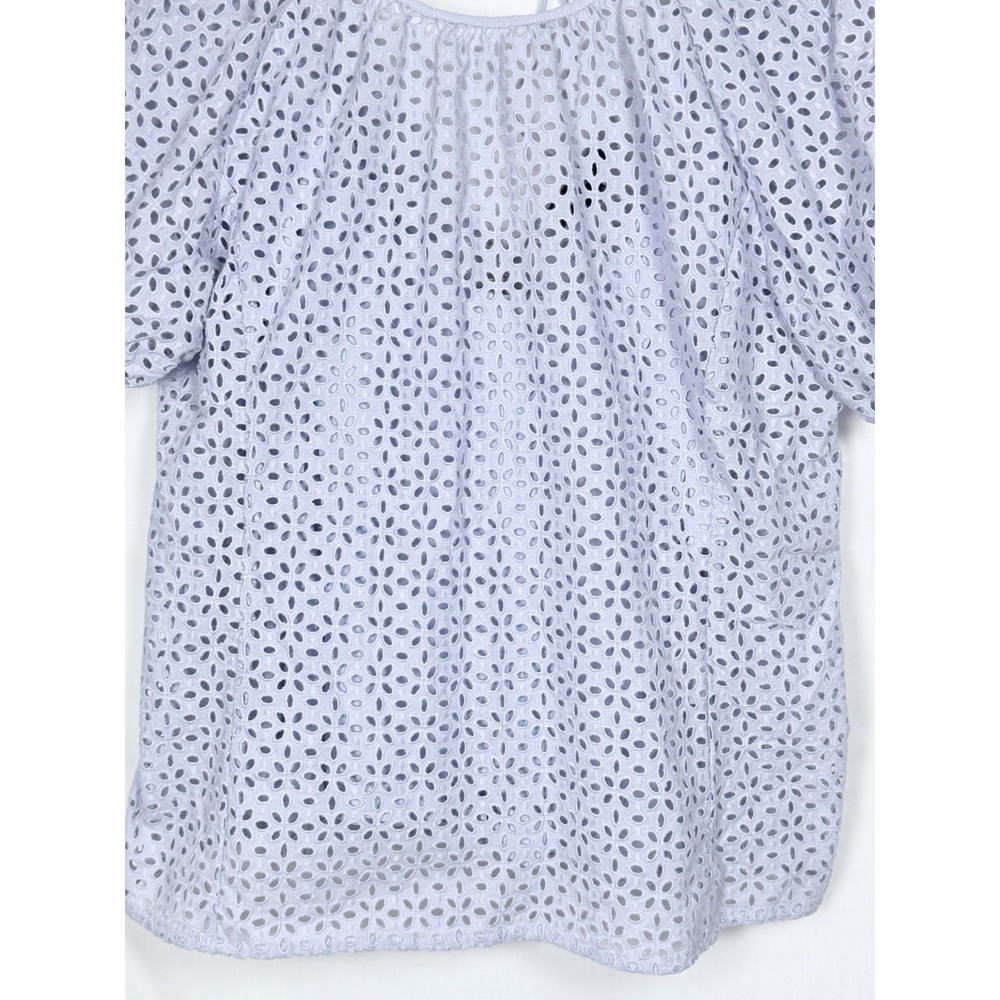 J.Crew NWT V-Back Puff Sleeve Eyelet Top Lavender Cottagecore Romantic Size 8 - Picture 4 of 13